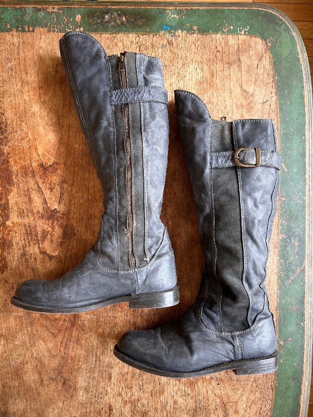 Navy Leather Riding Boots - Picture 8 of 11